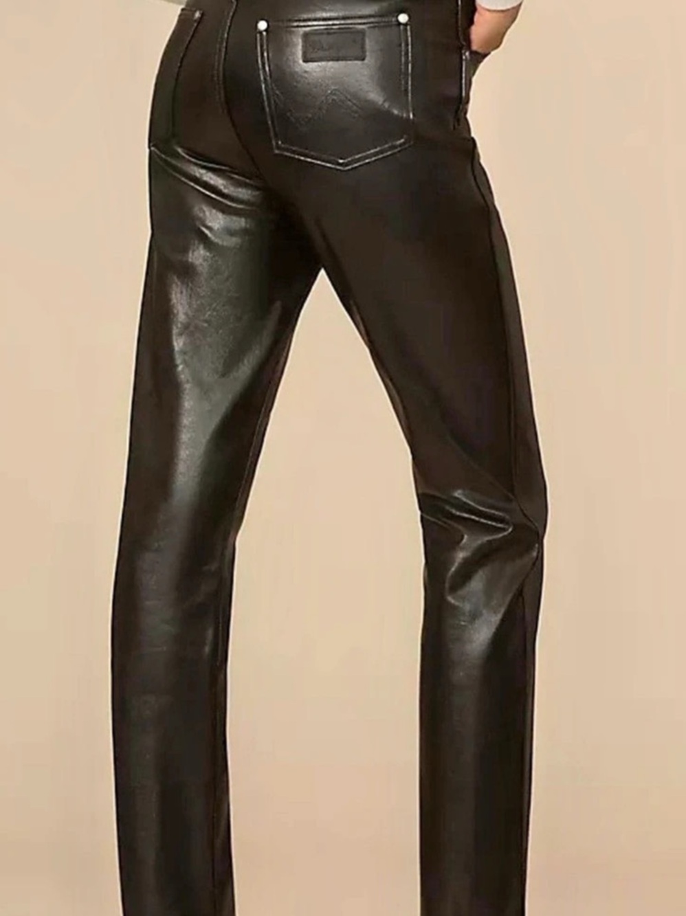 Wrangler Walker 677 Faux Leather Slim Straight Leg Pants Waist 28 NWT